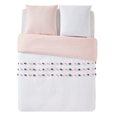 Parure de lit en toile de coton Poupie Blanc