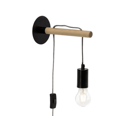 Applique murale Jarbo Noir et bois