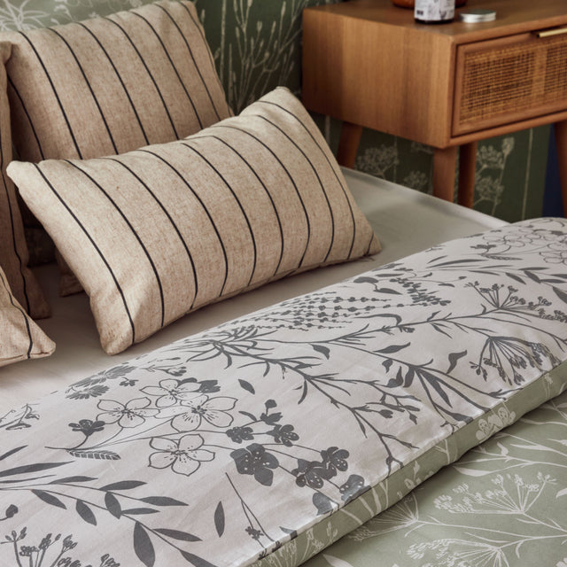 Parure de lit satin bio SUSIE vert amande 260 x 240 cm