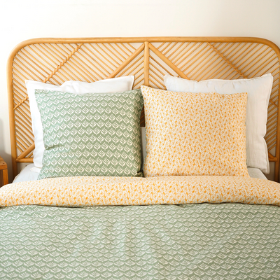 Parure de lit satin bio Orient Abricot/amande