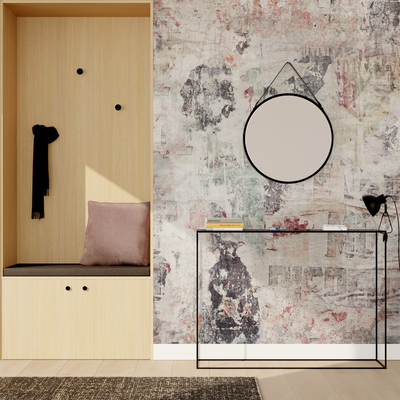 Papier peint panoramique L Checkpoint Gris béton