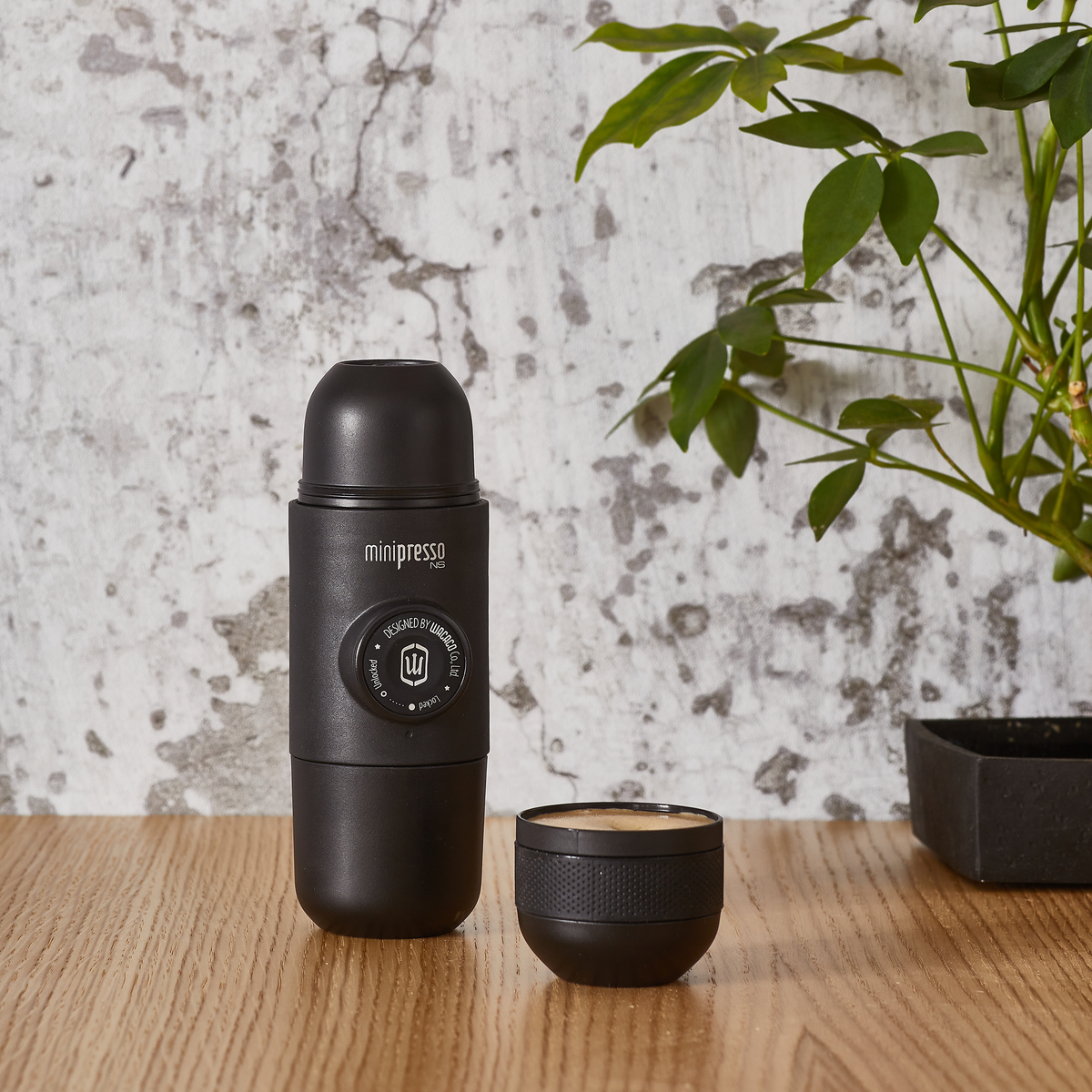 WACACO Machine à café Minipresso cafe moulu Noir