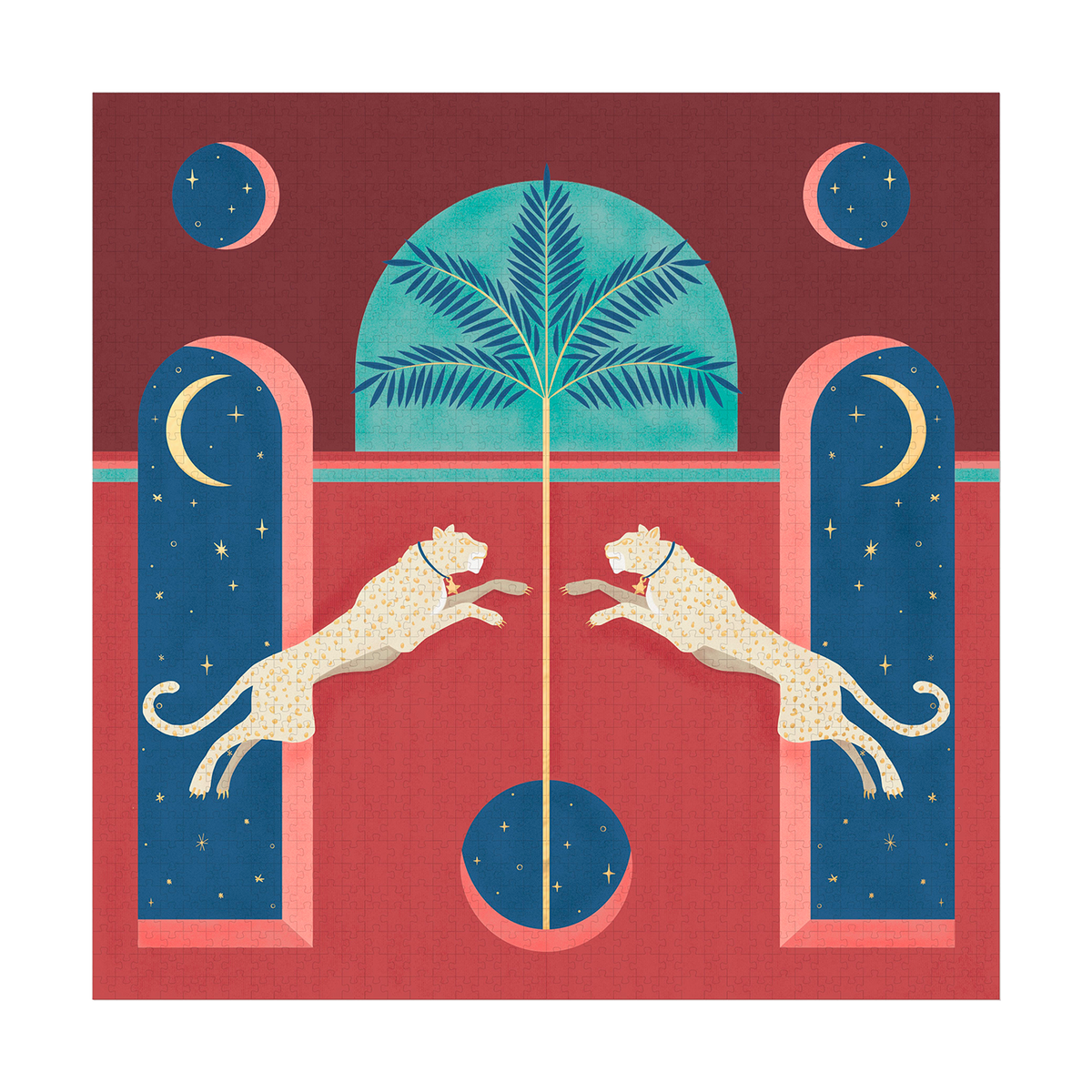 DESIGNWORKS INK Puzzle Léopards Blanc