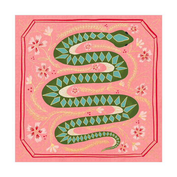 DESIGNWORKS INK Puzzle Serpent Vert