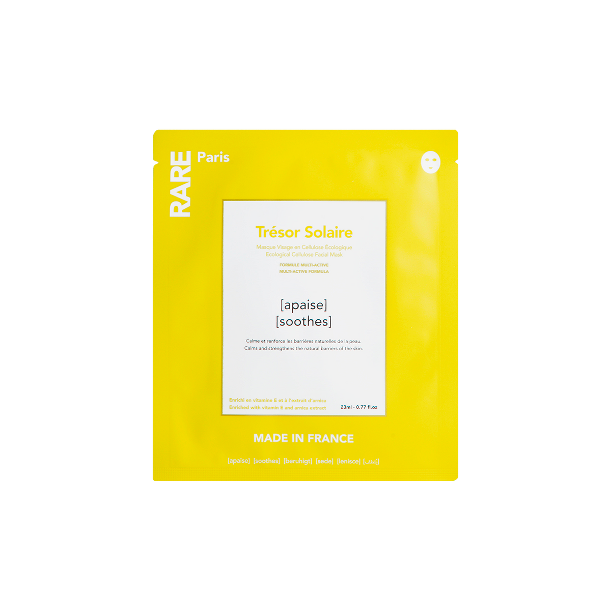 RARE Masque tissu Trésor solaire 23ML