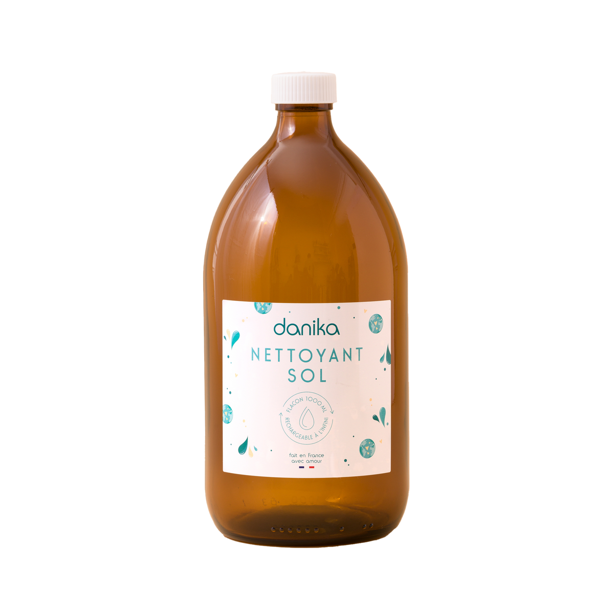 DANIKA Bouteille rechargeable Flacon pour nettoyant sol Brun 1L