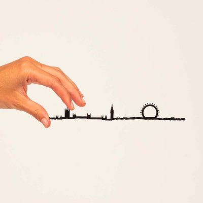 THELINE Déco murale métal Theline london mini Noir