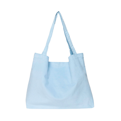 STUDIO NOOS Sac shopping Week-end velours côtelés Bleu ciel