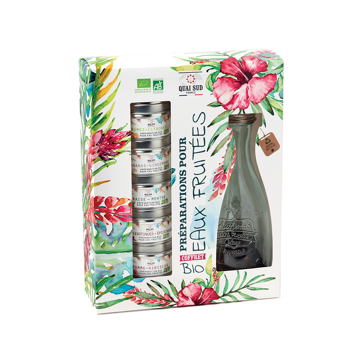 QUAI SUD Coffret Préparation bio pour eaux fruitées 88G