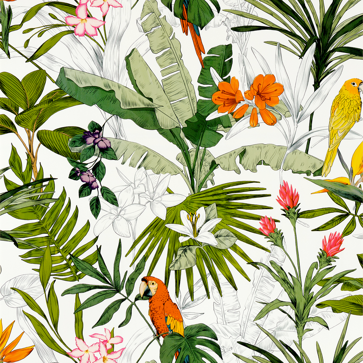 Papier peint intissé Paradise Multicolore