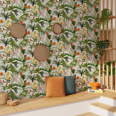 Papier peint intissé Paradise Multicolore