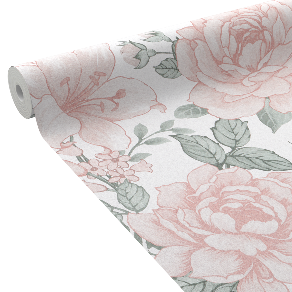Papier peint intissé Eden camelia Rose poudré