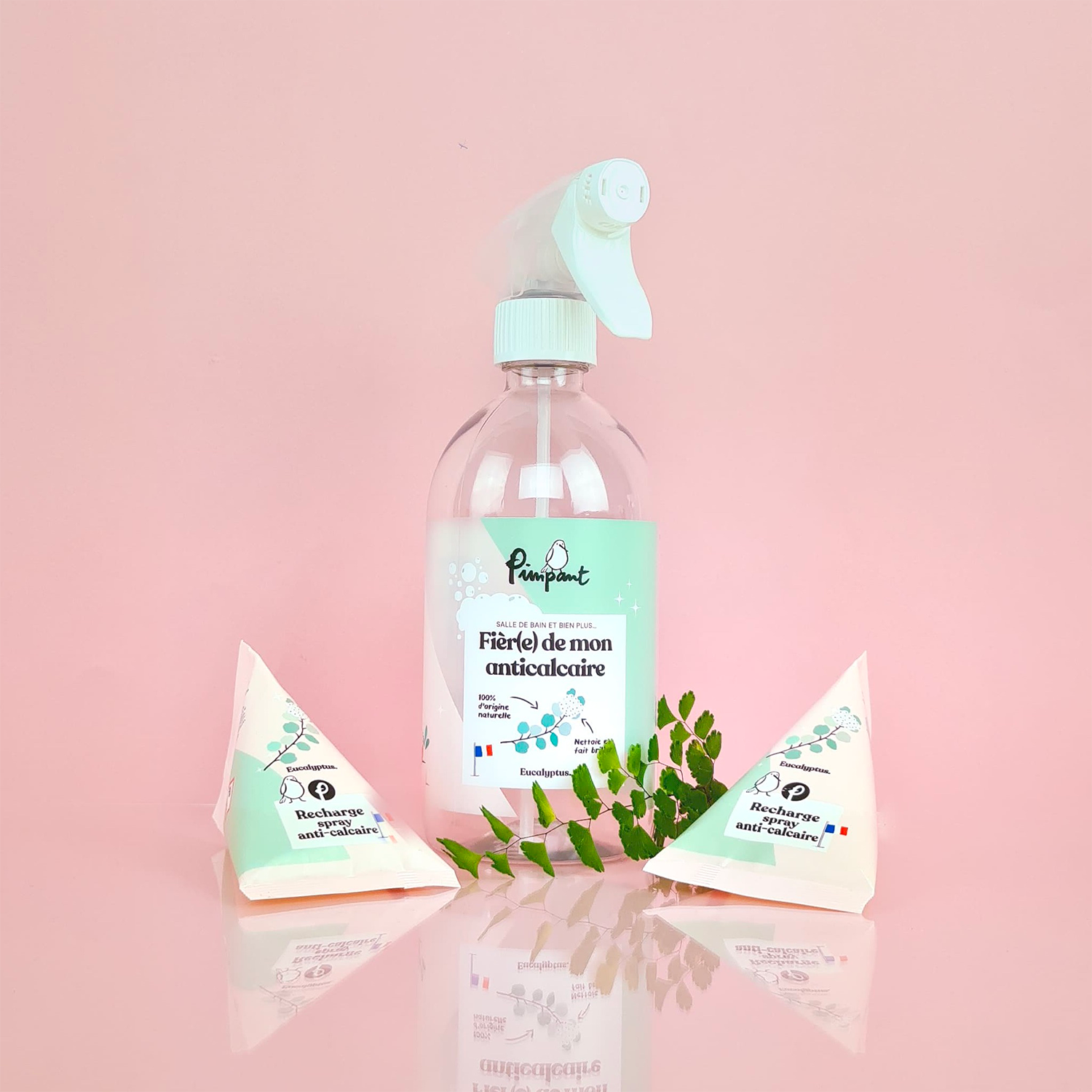 PIMPANT Bouteille rechargeable Contenant anti-calcaire Vert 500ML