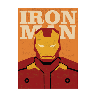 BLUE SHAKER Affiche Iron man Rouge et orange