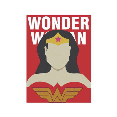 BLUE SHAKER Affiche Wonder woman Rouge et jaune