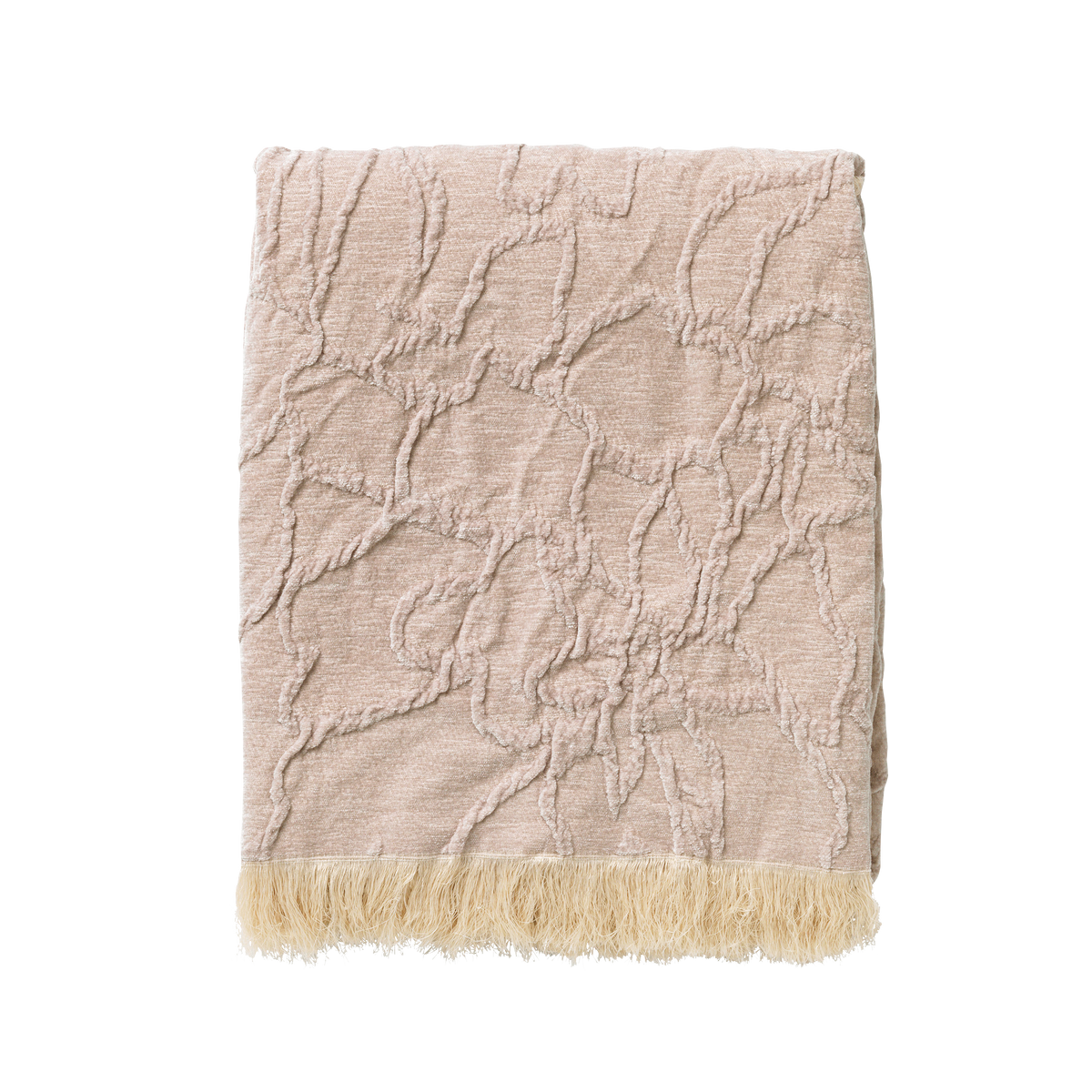 Plaid franges Eden Beige