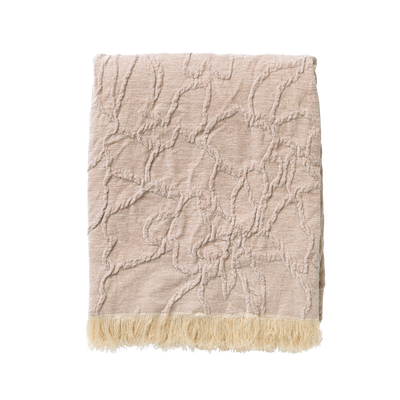 Plaid franges Eden Beige