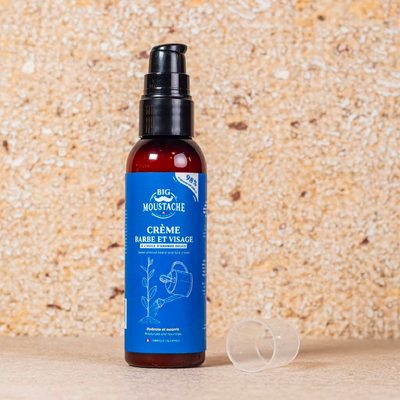 BIG MOUSTACHE Soin visage homme Et barbe Bleu 75ML
