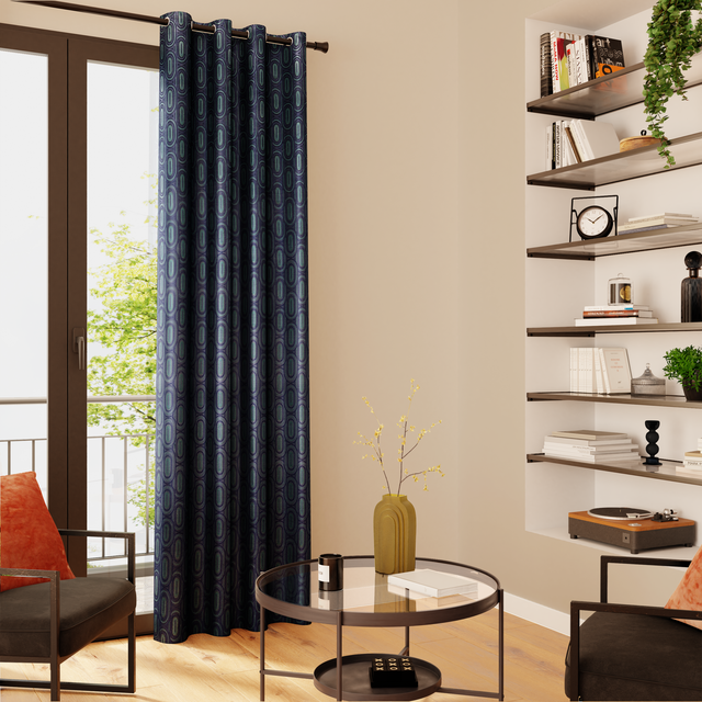 Rideau NAJDA coloris bleu nuit 140 x 260 cm