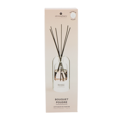 ATMOSPHERA Diffuseur Ilan bouquet poudre s Rose Un parfum féminin et raffiné aux délicates notes de rose associé à la puissances du jasmin et du musc blanc. 150ML