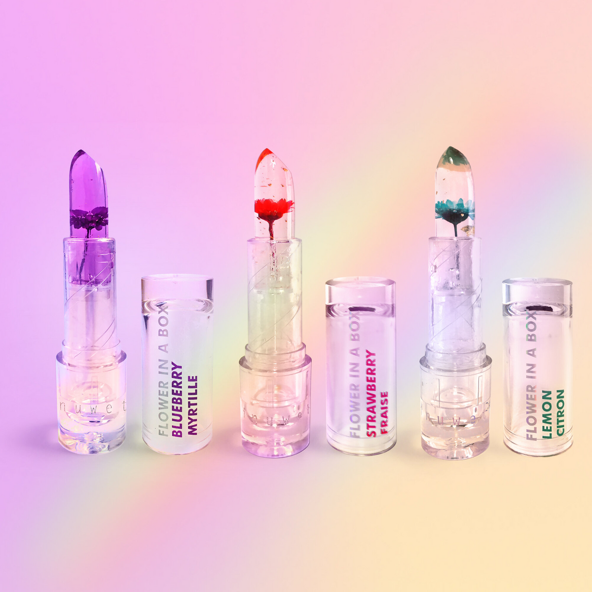 INUWET Baume à lèvres Fleurs - myrtille Transparent Myrtille 3,5G