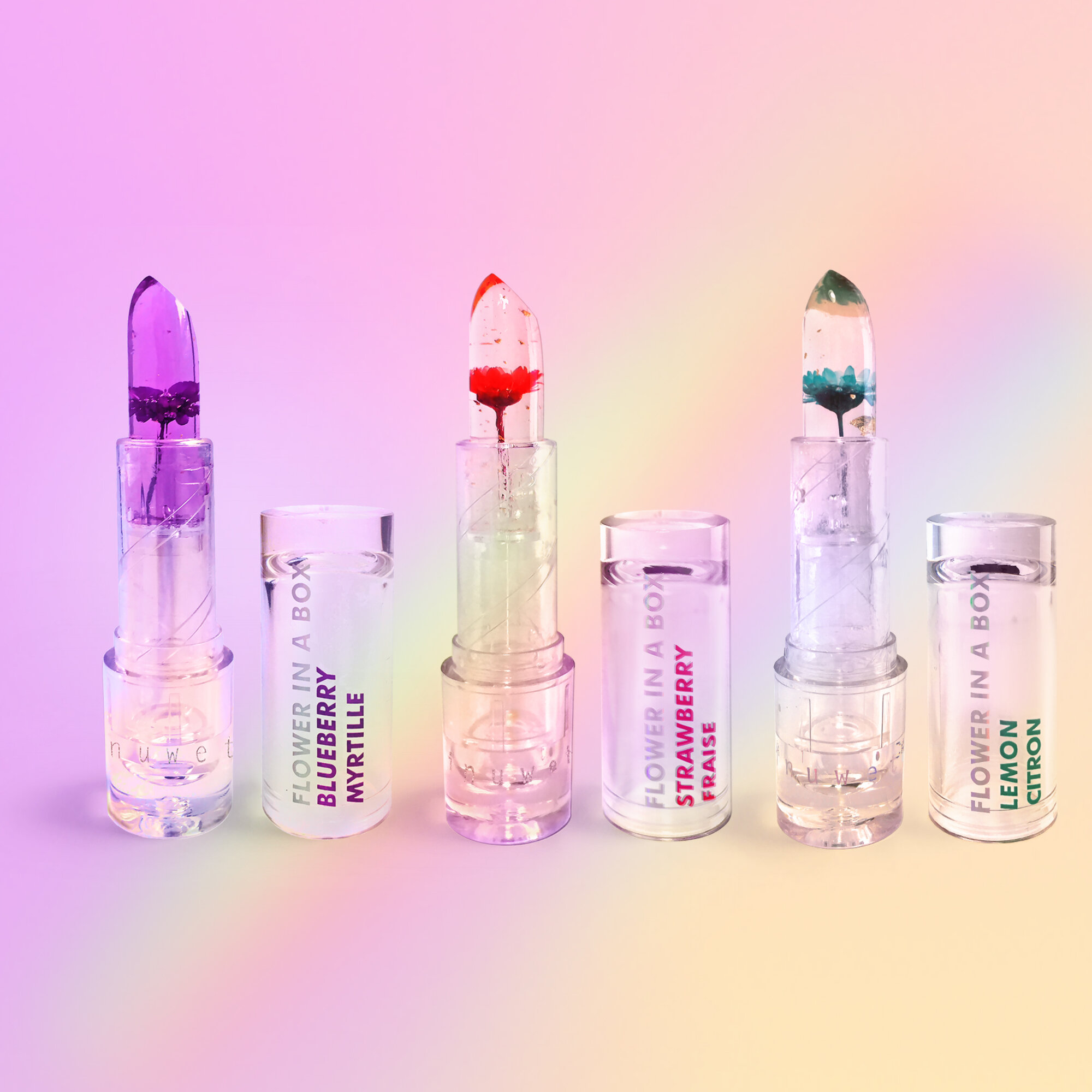 INUWET Baume à lèvres Fleurs - myrtille Transparent Myrtille 3,5G