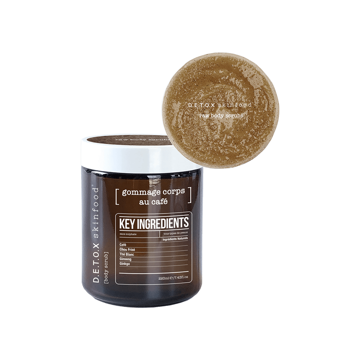 D.E.T.O.X SKINFOOD Gommage corps Café Brun Café 220ML