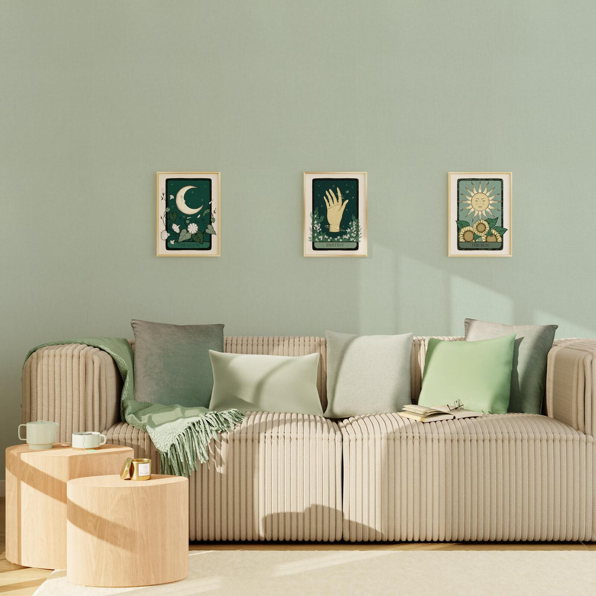 Papier peint intissé Malya Vert de gris