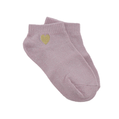 TITES CHAUSSETTES Chaussettes Lurex et coeur Rose