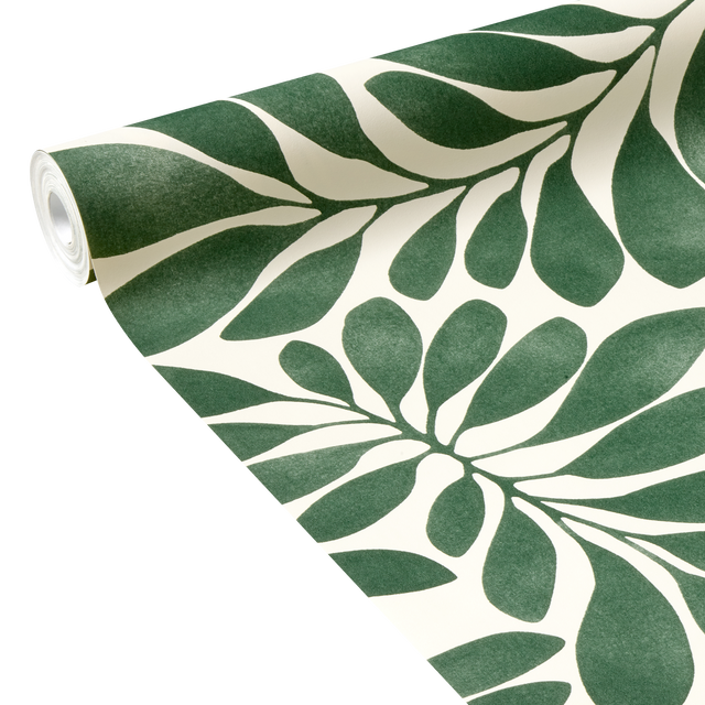 Papier peint intissé EVELEEN coloris vert anglais