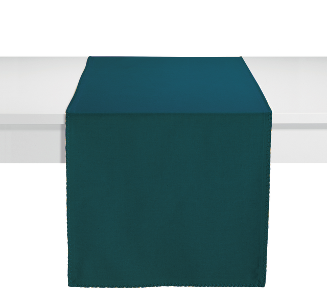 WINKLER Chemin de table DELIA bleu canard 45 x 170 cm