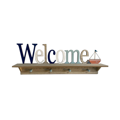 Patère Chausey Brun et bleu