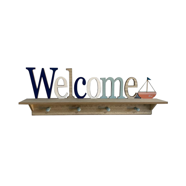 Patère CHAUSEY coloris brun et bleu