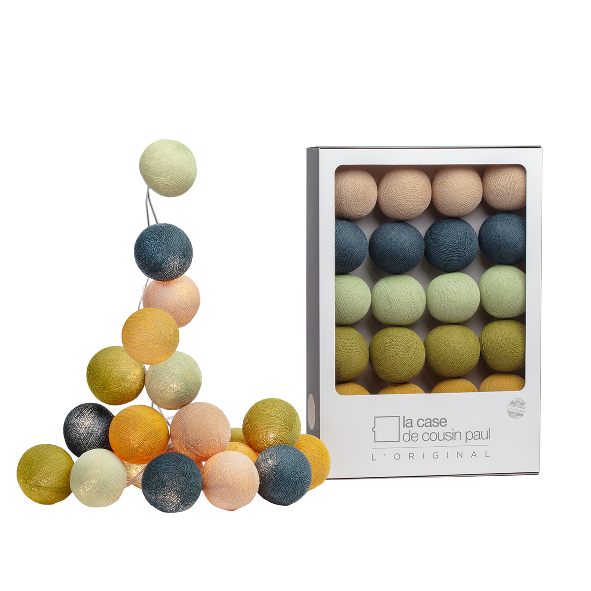LA CASE DE COUSIN PAUL Guirlande lumineuse L'original tenessee Sable - vert impérial - tilleul - kaki - moutarde