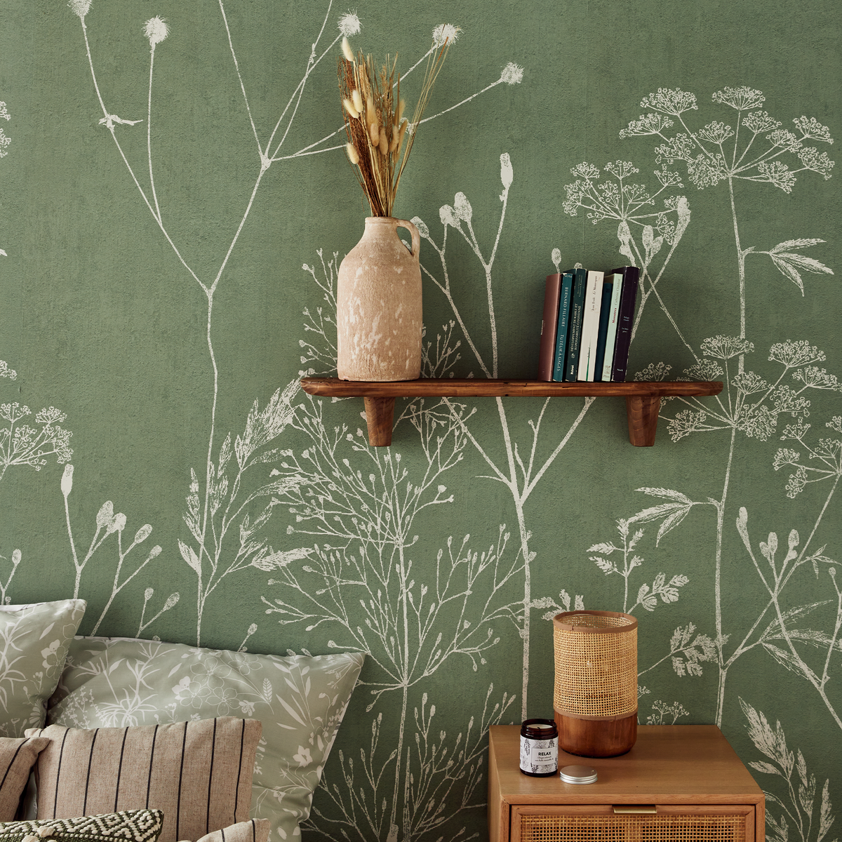 Papier peint panoramique L Libelune Vert anglais Satiné