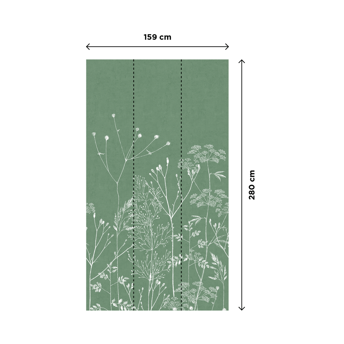 Papier peint panoramique L Libelune Vert anglais Satiné