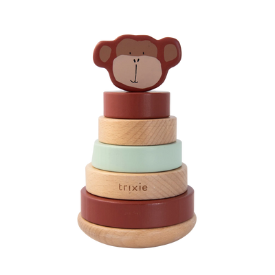 TRIXIE BABY Jeu éducatif Tour à empiler mr. monkey Brun