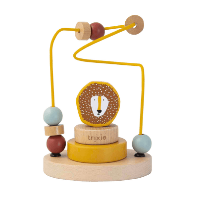 TRIXIE BABY Jeu d'éveil Labyrinthe à perle mr. lion Brun