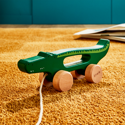 TRIXIE BABY Jeu d'éveil Mr. crocodile à tirer Vert