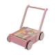 LITTLE DUTCH Jeu d'éveil Chariot a blocs fleurs Rose