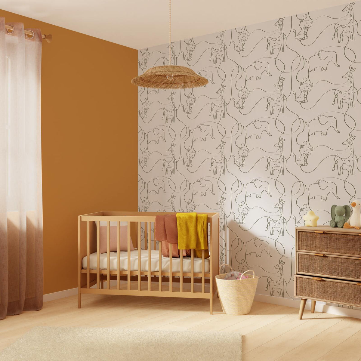 Papier peint intissé Tidiane Vert kaki