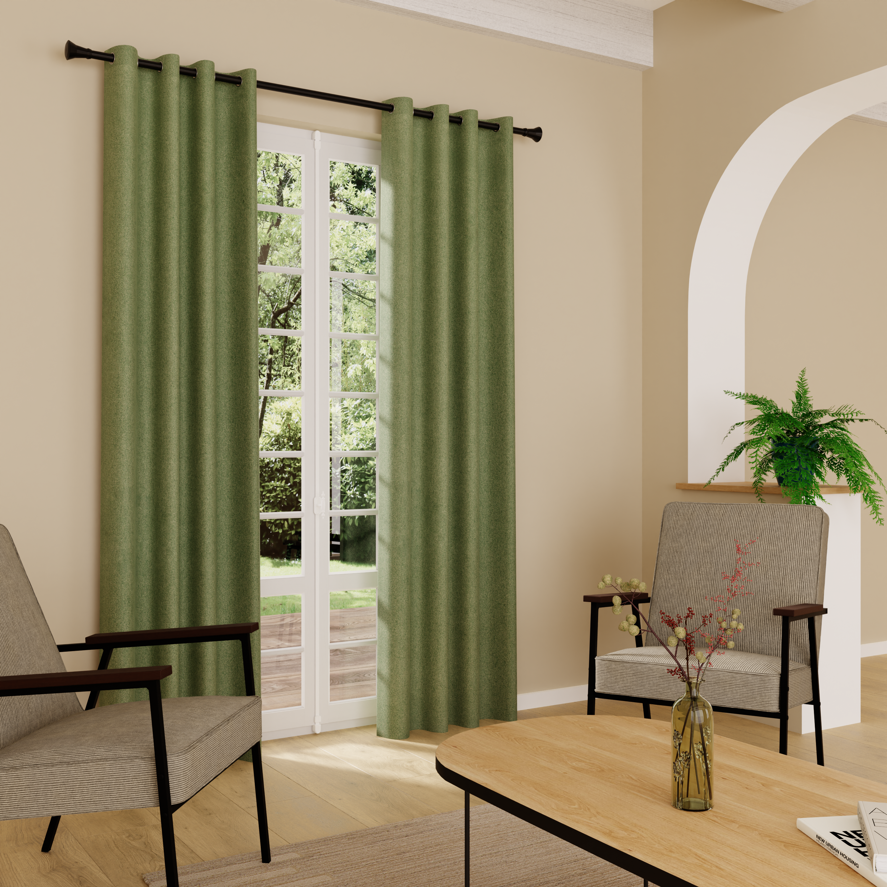 4MURS Rideau thermique Andrea Vert de gris