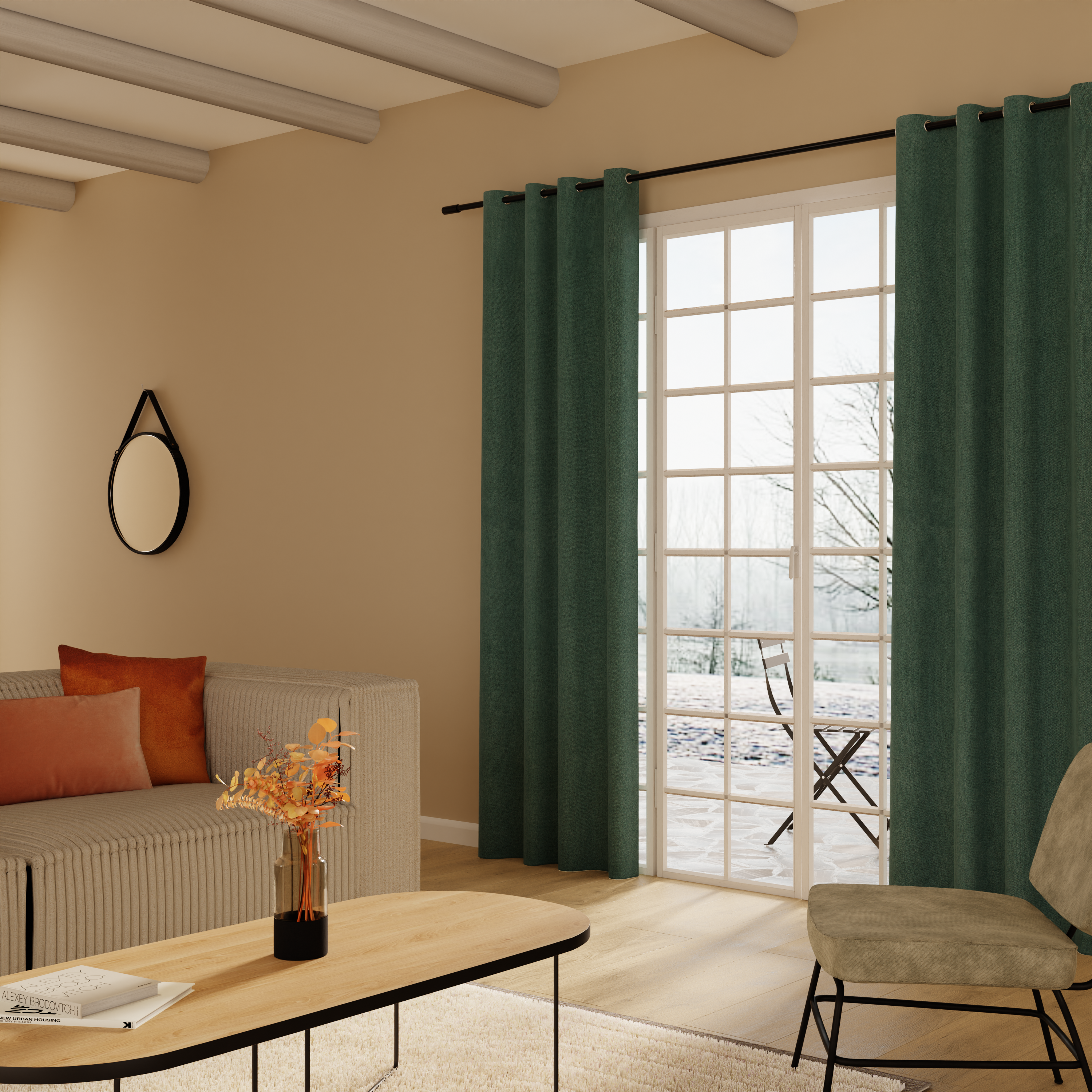 4MURS Rideau thermique Andrea Bleu minéral