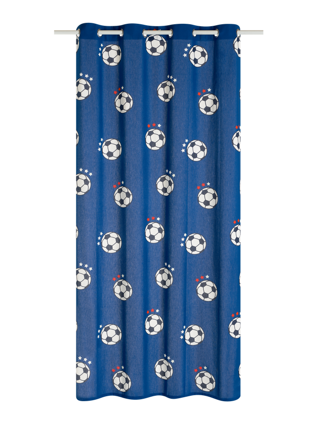 Rideau FOOT FAN coloris bleu 140 x 250 cm