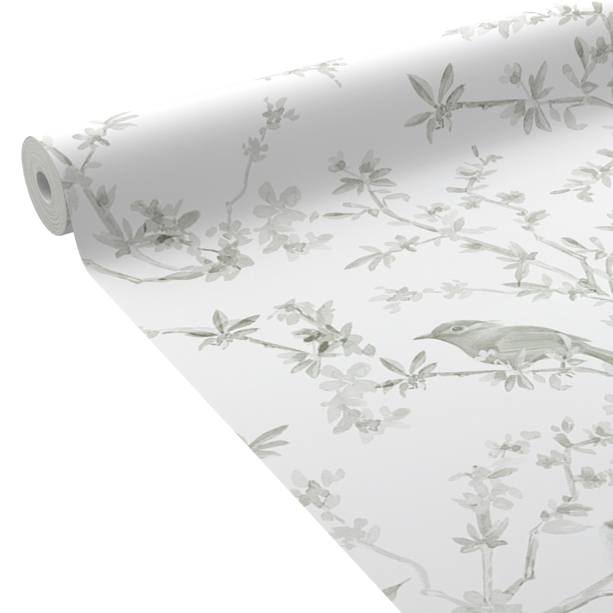 Papier peint intissé Faustine Vert de gris