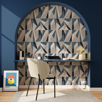 4MURS Papier peint intissé Davenport Bleu grisé