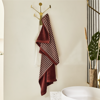 Serviette éponge Rafaela Bordeaux