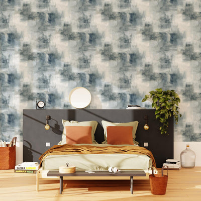 Papier peint intissé Claptown Gris béton bleuté