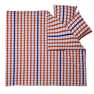 4MURS Parure de lit en toile de coton Cassan Rouge