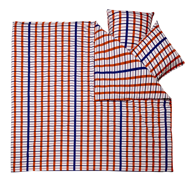 Parure de lit en toile de coton CASSAN rouge 240 x 220 cm